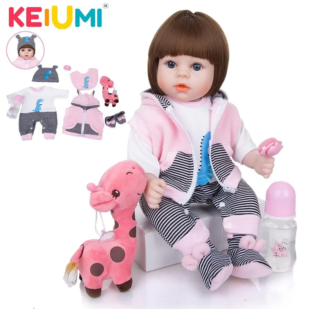 Кукла реборн KEIUMI для девочек силиконовая Мягкая ткань тела Реалистичная детская