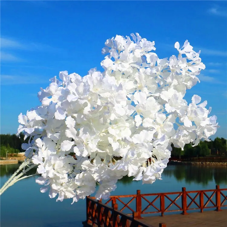 High Densities 4 Fork Fake Cherry Blossom Flower Branch Begonia Sakura Tree Stem for Event Wedding Tree Deco Artificial Decorati