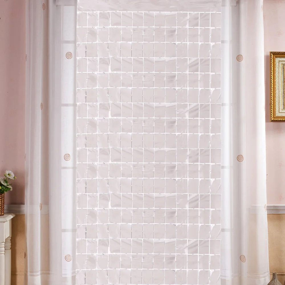 

1 * 2m square rain curtain Birthday wedding party background wall decoration bright square rain curtain