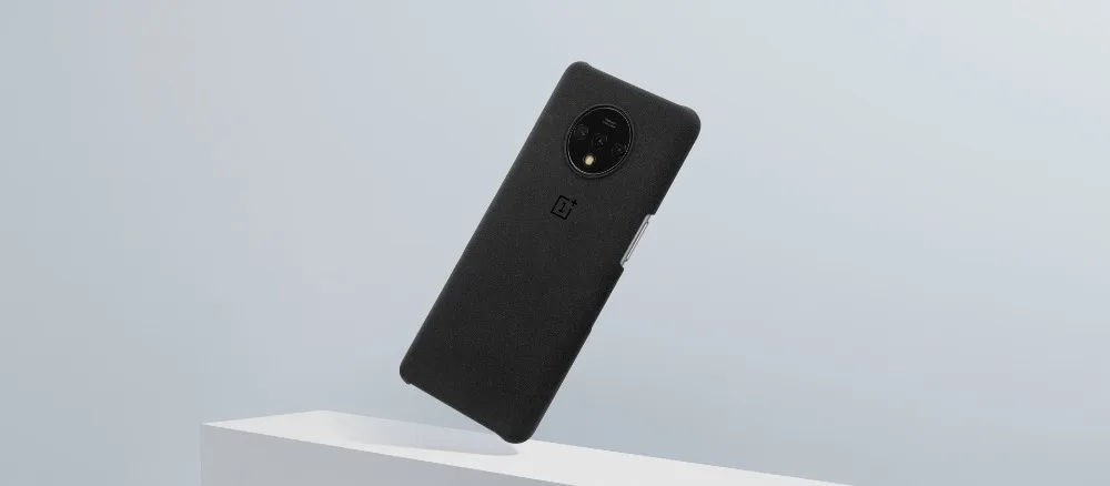 OnePlus 7T Официальный бампер чехол материал арамидное волокно PC полукруглая задняя крышка оболочка песчаник карбон для OnePlus 7T