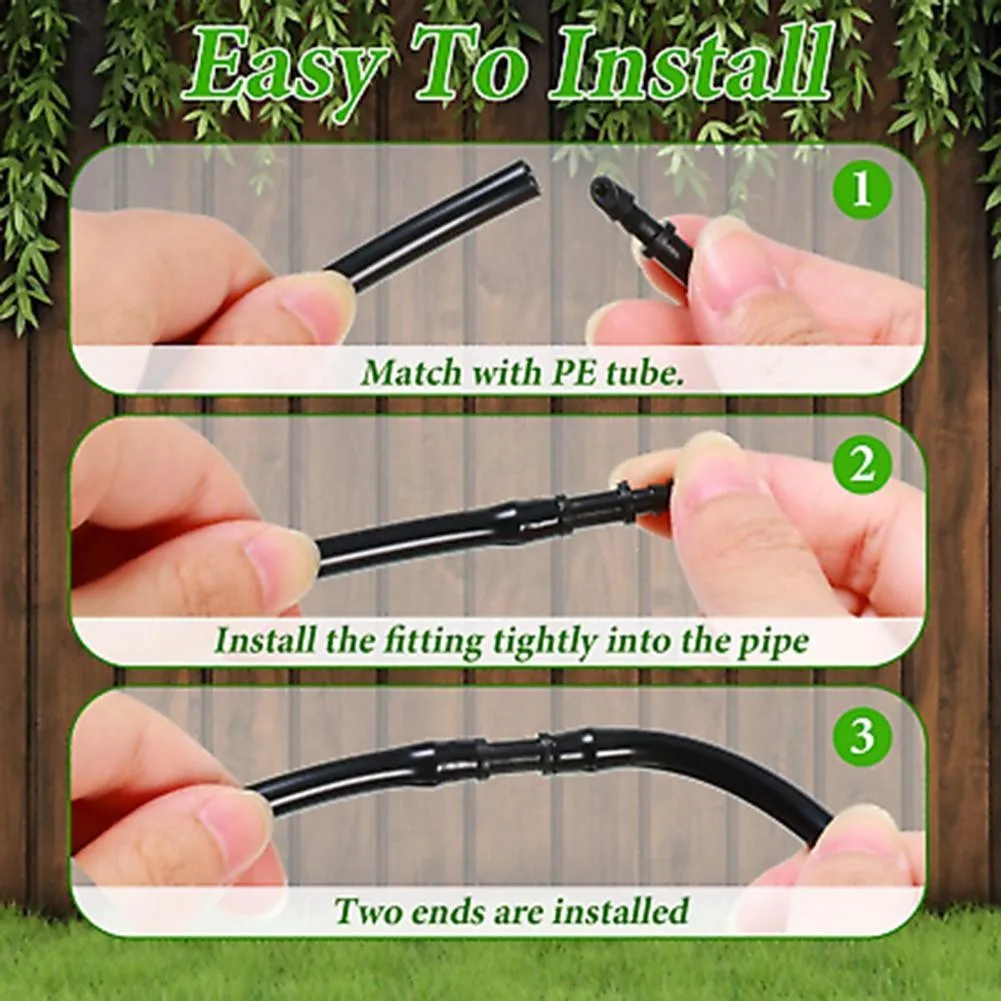 

100pcs 1/4 Inch Straight Barbed Connectors Fitting Drip Irrigation Connectors Garden Irrigation Pipe Accessories Wholesale