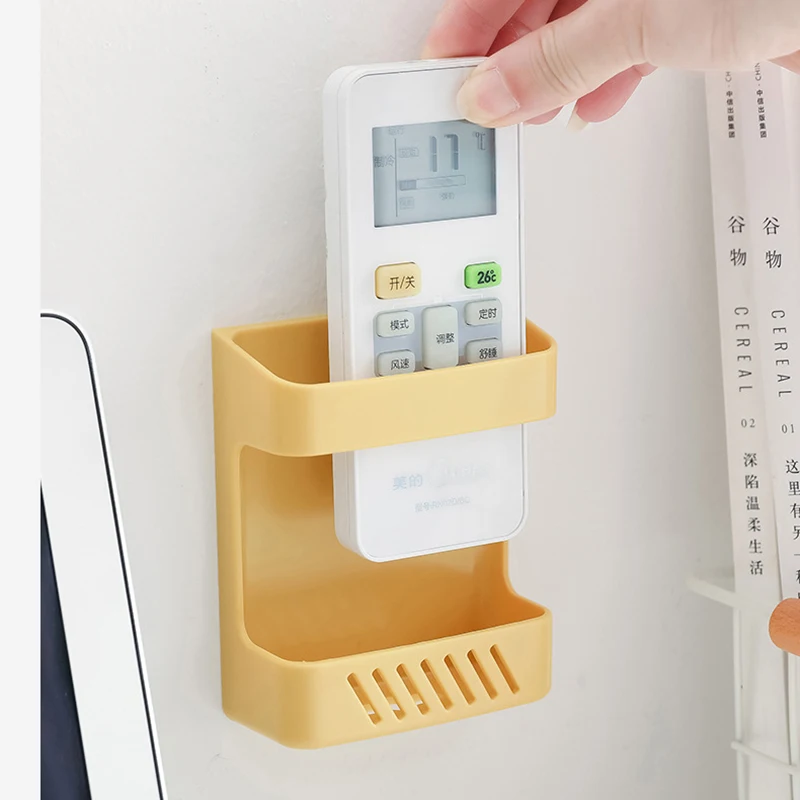 

Colorful Wall Mounted Organizer Storage Box Remote Control Air Conditioner Storage Case Mobile Phone Plug Holder Stand Container