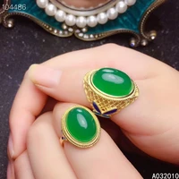 kjjeaxcmy fine jewelry 925 sterling silver natural chalcedony lovers popular new female girl women men couple ring support test