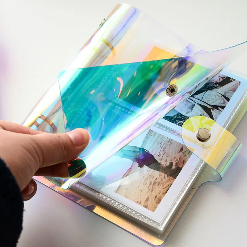 

2021 New Laser Photo Holder Card Bag PVC Card Holder Photo Album 3/4/5/6 in Transparent Inner Sheets Color Business Card Pocket