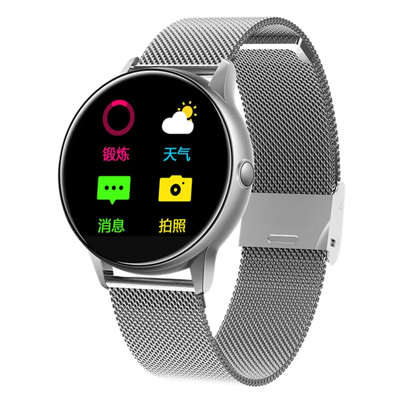 silver metal Letike женские часы C009 AI модные часы Smart watch ips изогнутый цветной экран полный экран сенсорный Водонепроницаемый плавательный Фитнес трекер - Цвет: silver metal