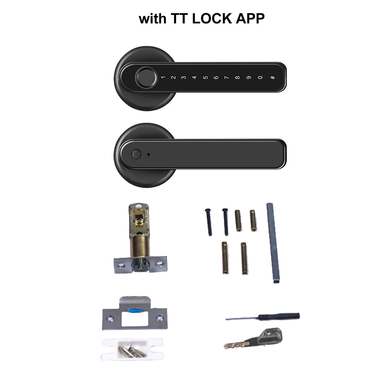 

Phone APP Easy Install Fast Unlock Password Fingerprint Door Lock Digital Lever Home Security Biometric Keyless Entry Electric