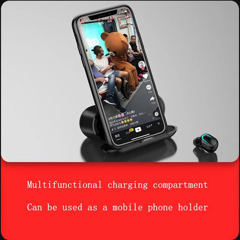 Wireless Bluetooth Headset 5.0 In-ear Intelligent Noise Reduction Waterproof Long Life LED Power Display Multi-function Charging