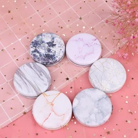 1pcs marble pattern portable double sided mirror foldable pocket makeup mirror women girls beauty cosmetic compact mirror