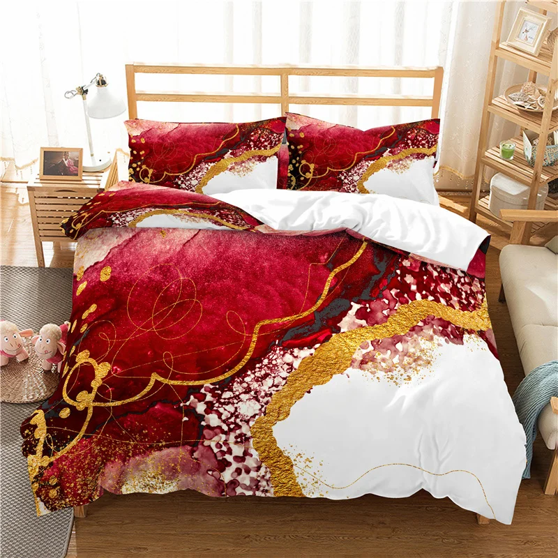 Домашний текстиль Роскошные 3D Мрамор принт 2/3 шт. удобные постельного белья с