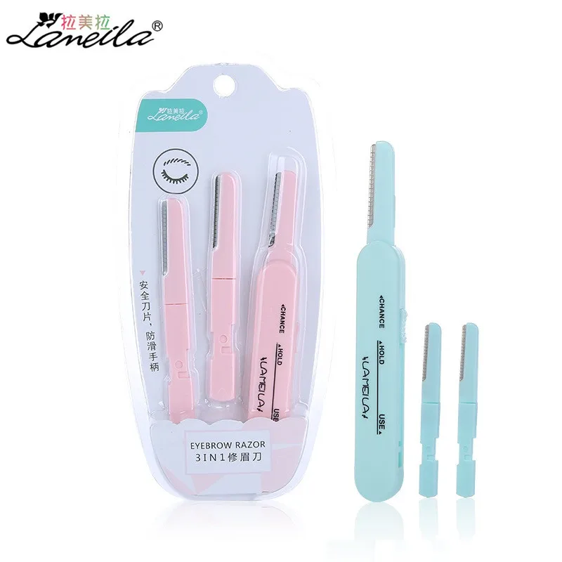 

Safe Telescopic Eyebrow Trimmer Shavor with 2 Replacing Cutter Heads Easy Portable Hair Removal for Eye Brows Makeup Beauty Kit