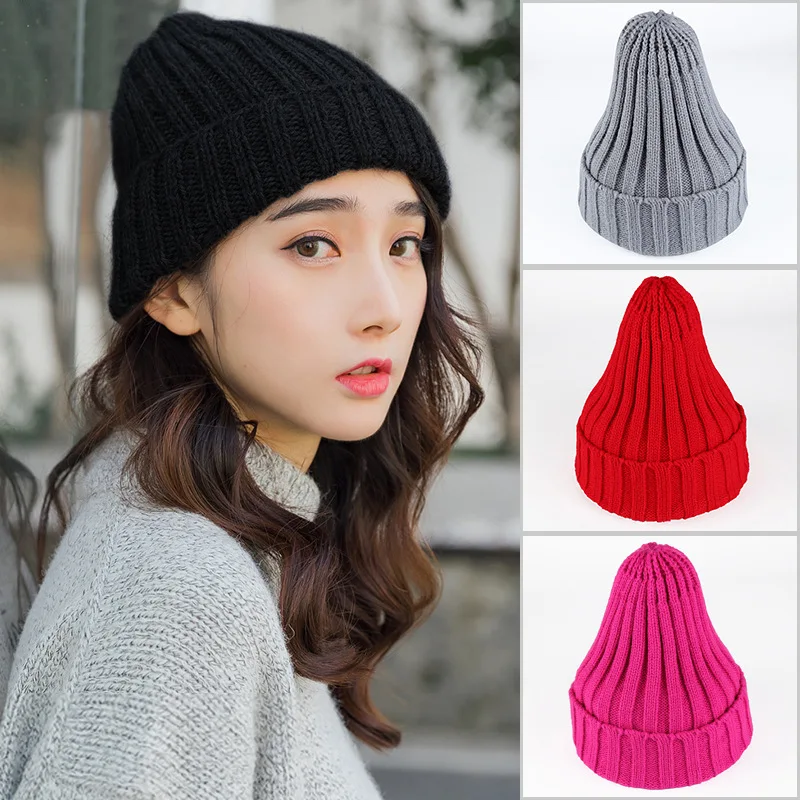 

шапка Wholesale New Winter Hats for Women Men Beanies Knitted Solid Cool Hat Girls Autumn Female Beanie Warm Bonnet Casual Cap
