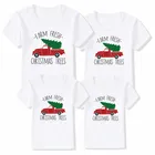 2020 НОВАЯ РОЖДЕСТВЕНСКАЯ одежда для матери, отца, дочери, сына, семейная Одинаковая одежда, белая футболка с коротким рукавом для всей семьи