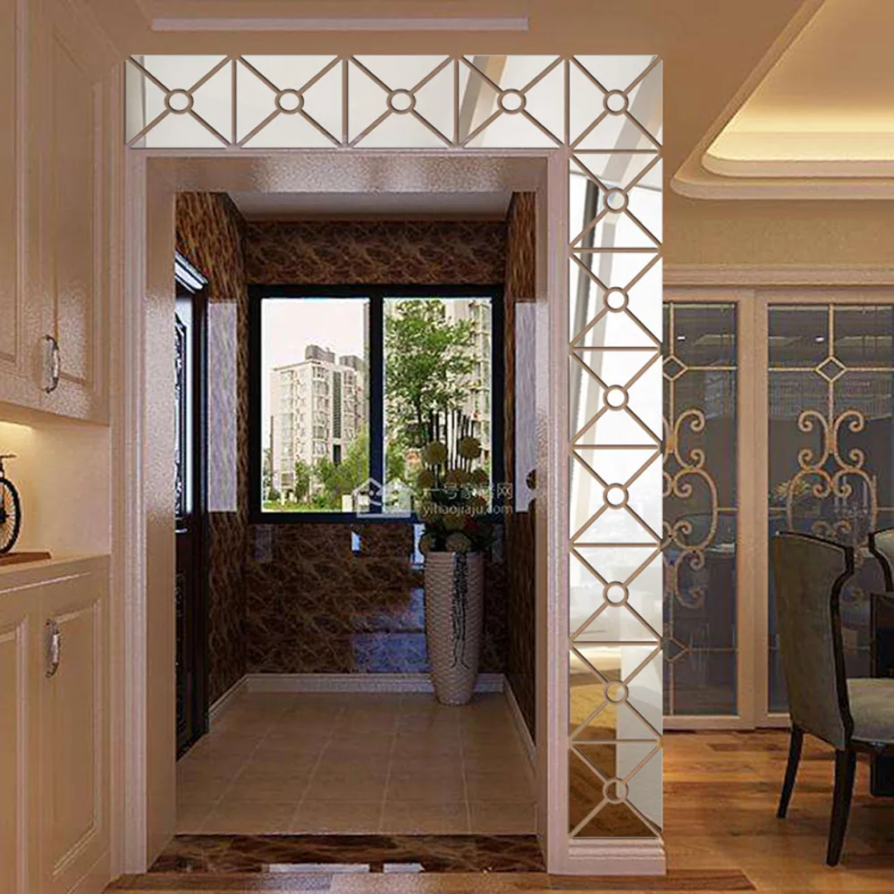 #38 комната Декор Современный столб дверь саркер зеркало стиль Съемная Наклейка