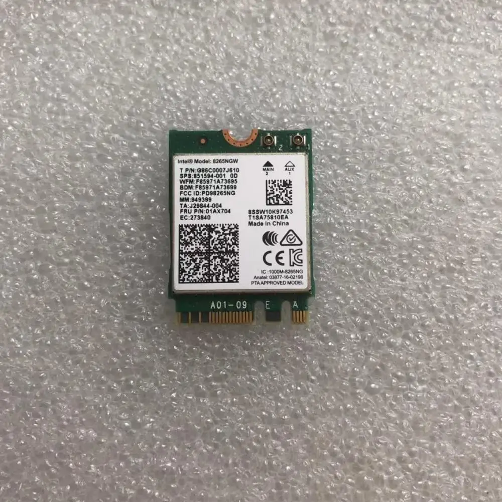 

For lenovo 01ax704 AC-8265 NGFF Intel Dual Band Sem Fio 867 Mbps WiFi + Bluetooth4.2 Cartão 802.11ac