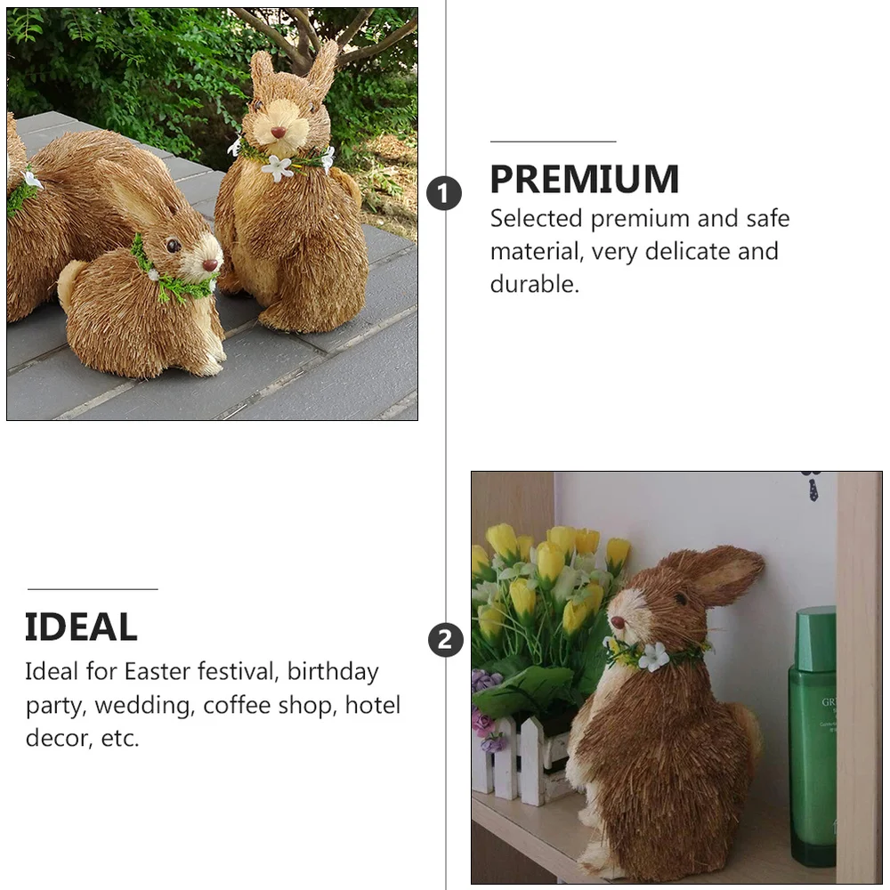 

1PC Easter Straw Woven Decor Garland Small Bunny Furniture Decor (Random Color)