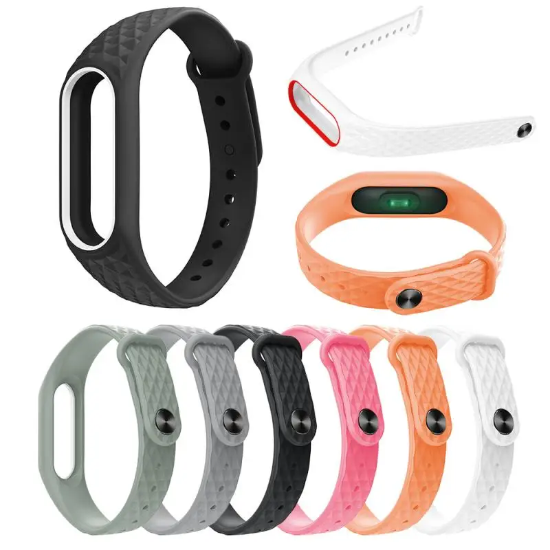 Цветной силиконовый ремешок для часов Xiaomi Mi 2 Band прочный сменный Браслет умных