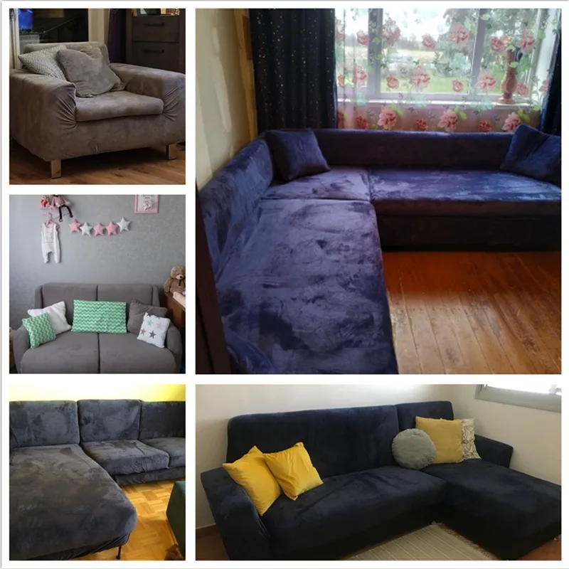 Чехол для дивана Современная цельная Цвет плюшевые эластичные диван крышку