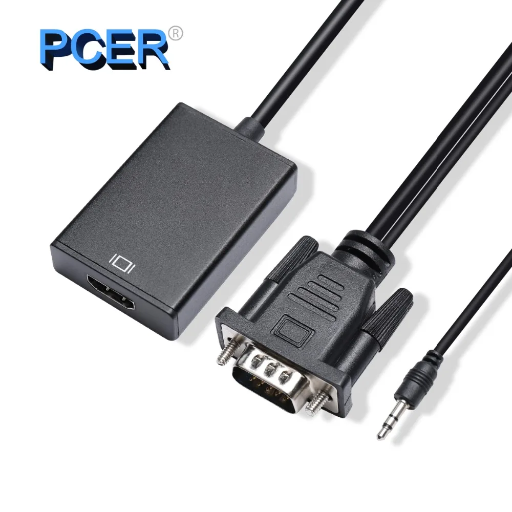 

VGA to HDMI adapter VGA male to HDMI female VGA HDMI converter extra USB audio cable for Computer Display Screen projector tv