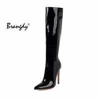 brangdy sexy stiletto high heels knee high boots women stretch thigh high boots ladies spring autumn long boots shoes cuissarde