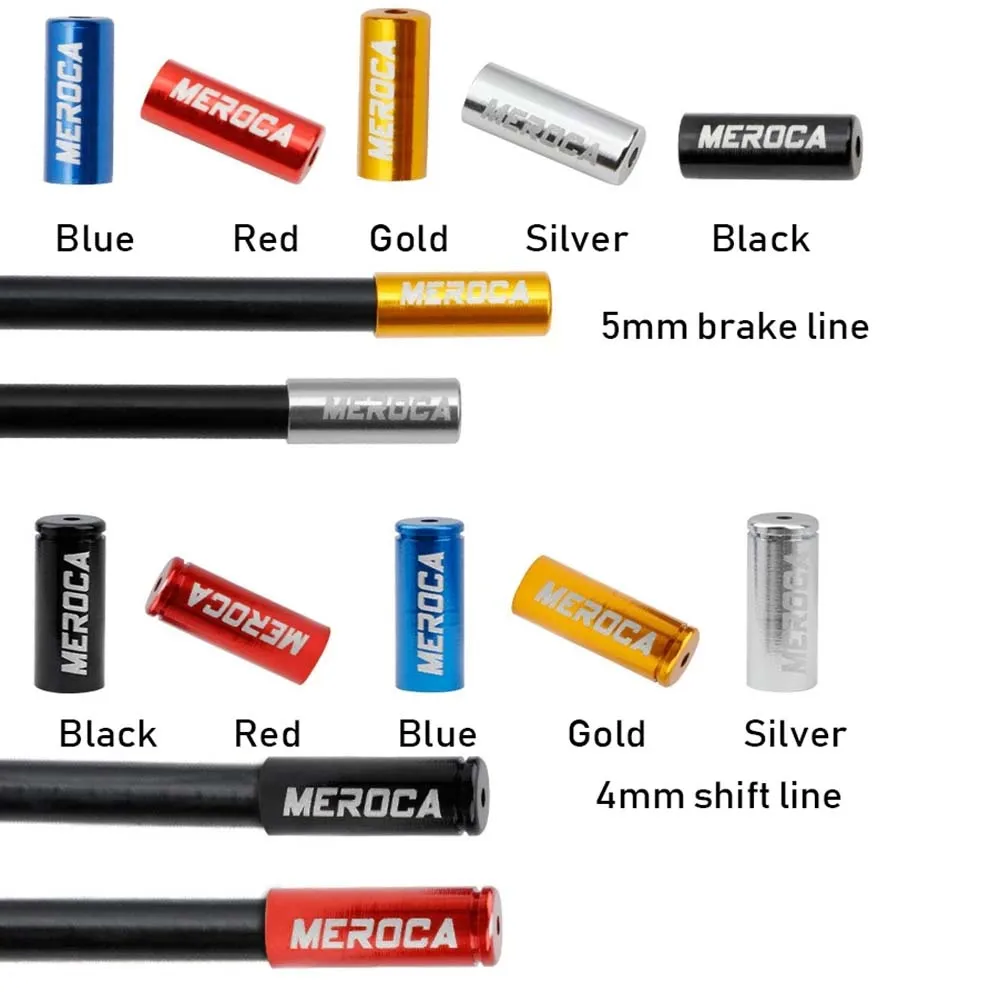 

4mm 5mm Aluminium Alloy Derailleur Shift Brake Cable End Cap Housing Ferrules Crimps Wire Tip Dust Cover Bicycle Parts