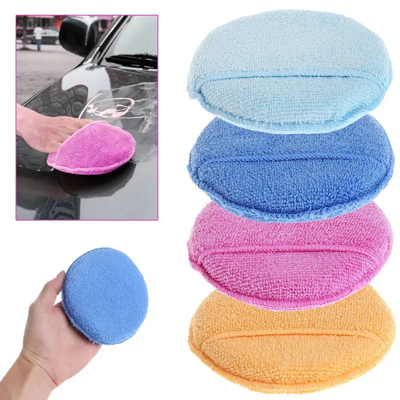 

1pcs Car Waxing Polish Microfiber Foam Sponge Applicator Detailing Cleaning Pad