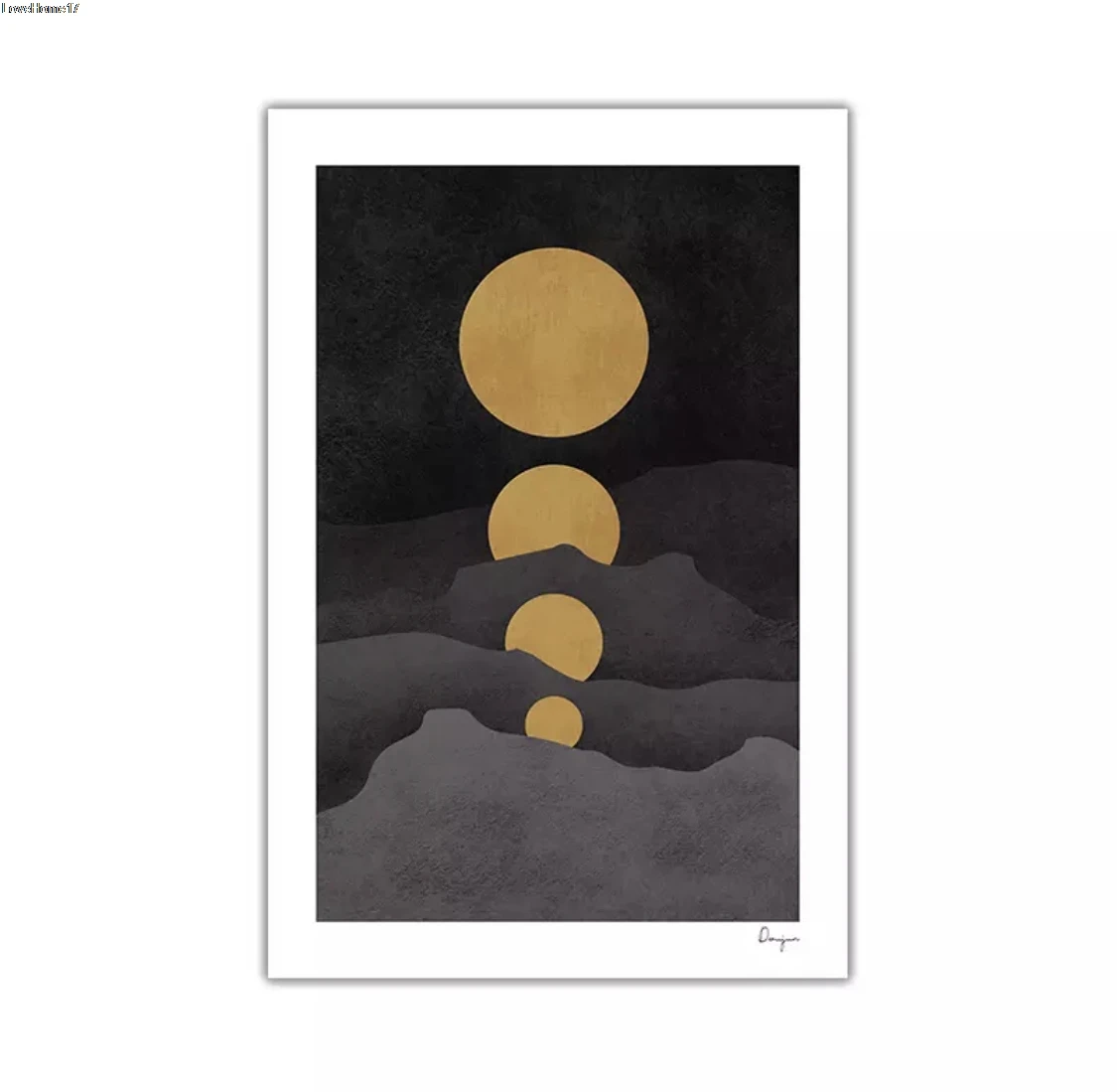 

Mountain Stone Cloud Moon Modern Art Fashion Beautiful Simple Chinese Style Room Decoration Frameless Canvas Oil Painting Poster