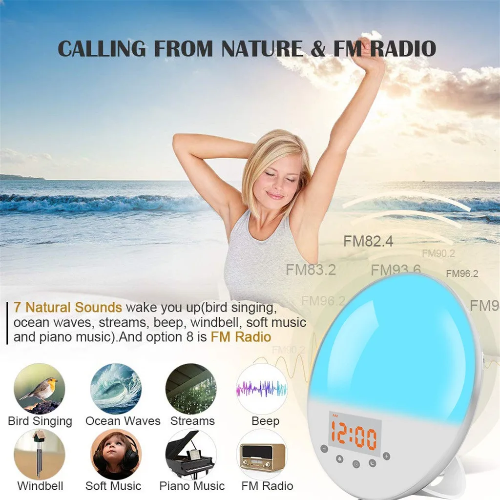 Настольные часы-будильник Wake Up светильник цифровой повтора природа ночника