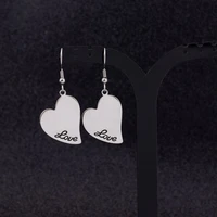 2021 new unique stainless steel love earrings female spring heart clip ear clip niche ear jewelry fadeless jewelry gifts