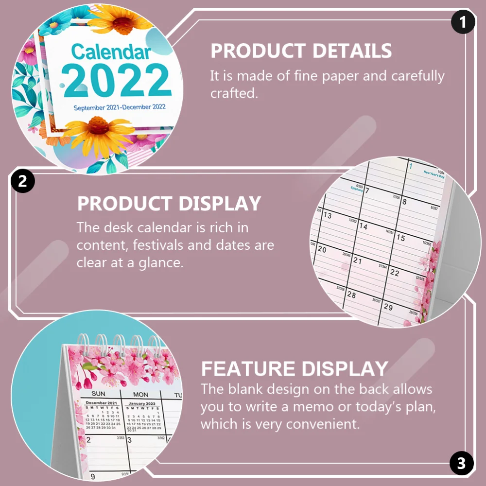 

1pc Fashion Desktop Calendar Daily Planning Calendar Creative Calendar