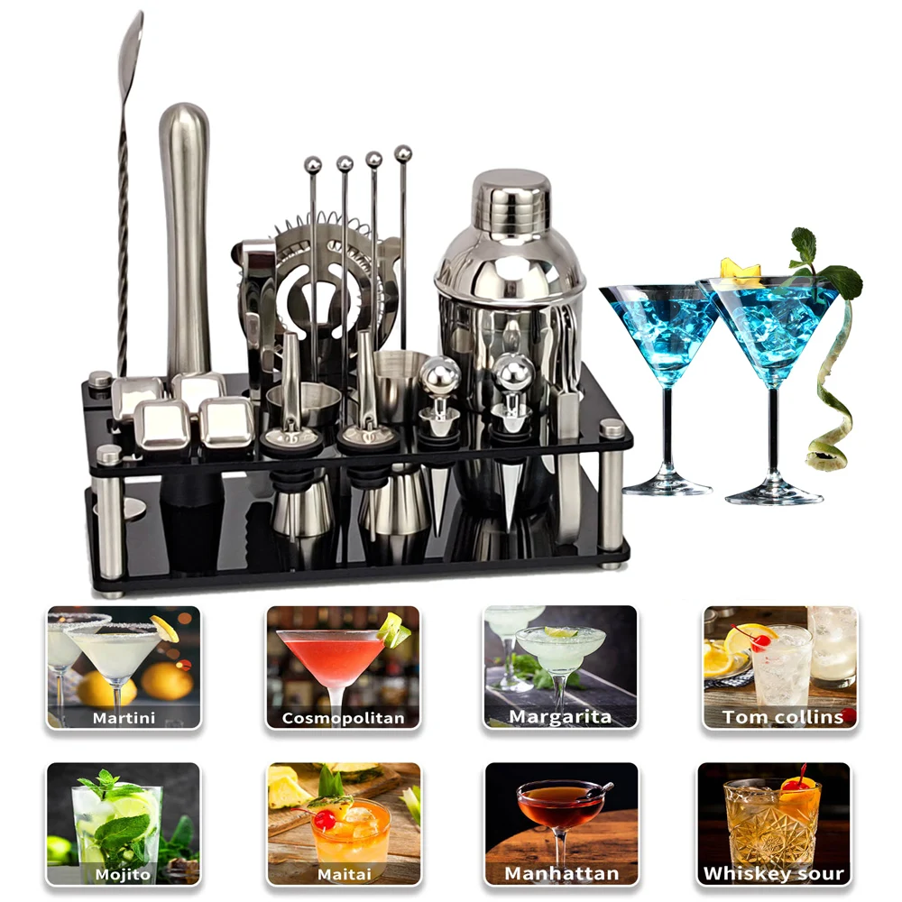 Набор шейкеров для коктейлей набор из 21 штуки нержавеющей стали бармена с