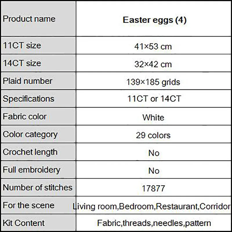 Joy Sunday пасхальные яйца (4) четкие узоры для рукоделия DIY 14CT 11CT наборы вышивки