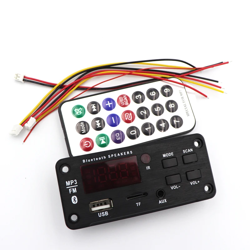 Автомобильный MP3 декодер аудио Плата Bluetooth 5 0 DC 12 В USB источник питания WMA WAV FLAC APE