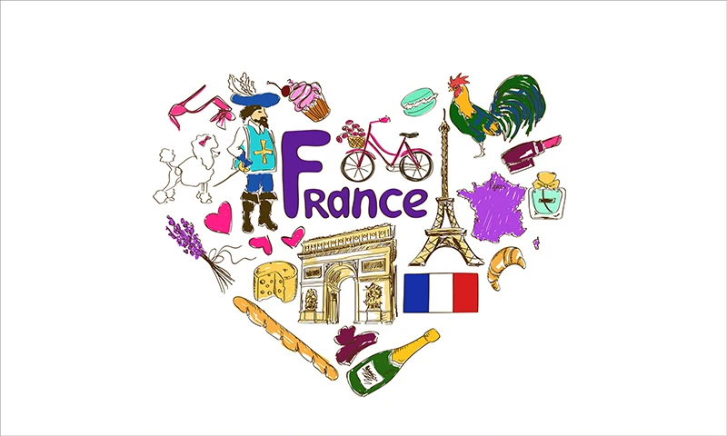 Под заказ флаг i love france 3 'x 5' с французскими символами баннер для любого