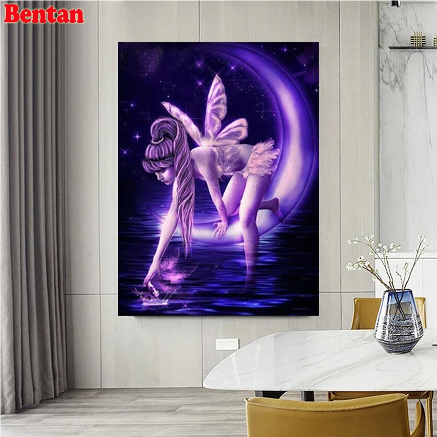 

mozaika puzzles,Cartoon elf girl on the moon diamond embroidery,painting by numbers,diamond painting cross stitch,mosaic diamond