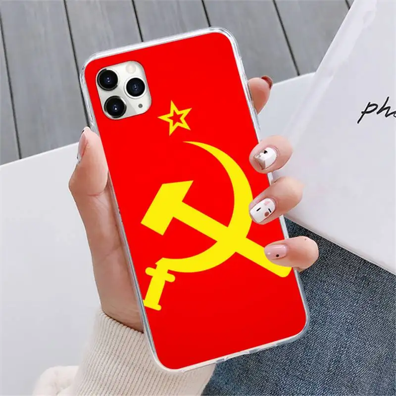 

Soviet Union USSR Grunge Flag Painted Phone Case For iphone 12 5 5s 5c se 6 6s 7 8 plus x xs xr 11 pro max mini