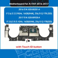 original laptop a1707 logic board motherboard 820 00281 a 820 00928 a for macbook pro retina 15 touchbar 16gb 2016 2017