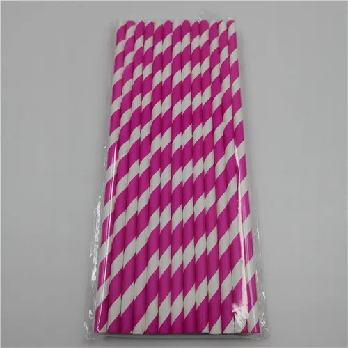 strip rose red 25 шт., бумажные соломинки в красную полоску, в виде звездочек, в горошек, в виде сердца, бронзового цвета для детей, для дня рождения, свадьбы, вечеринок, креативные питьевые соломы с нашивками - Цвет: strip rose red