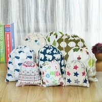 1pc casual women cotton drawstring shopping bag eco reusable folding grocery cloth underwear pouch case travel home stora