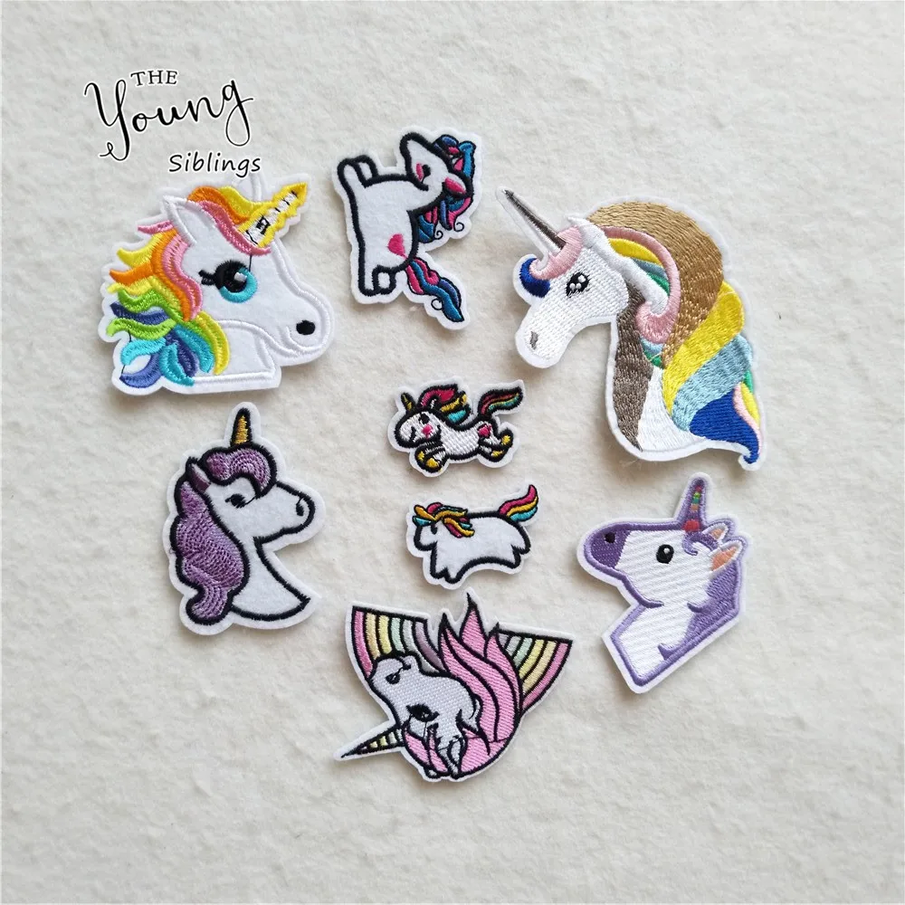 Высокое качество Единорог Вышивка патч железо на мультфильм патчи Радуга лошадь