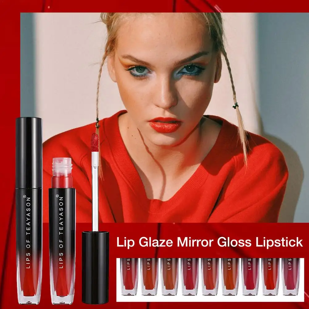 

New 9 Colors Glossy Lipstick Tubes Waterproof Long Lasting Sexy Purple Lipstick Pigments Makeup Never Fade Away Lip Makeup Gift
