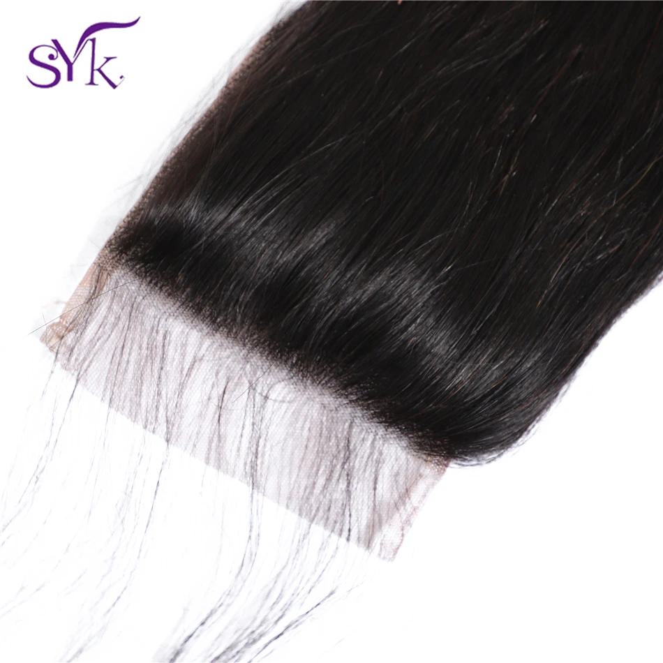 SYK волосы Омбре Кружева Закрытие бразильские человеческие T1B/99J прямые 4*4