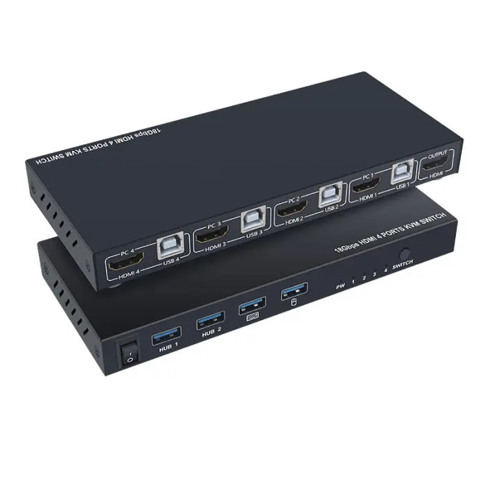 Ultra HD 4K HDMI KVM коммутатор 4 порта входы и 1 порт выходы HDMI2.0 мышь клавиатура USB Sharer VH99
