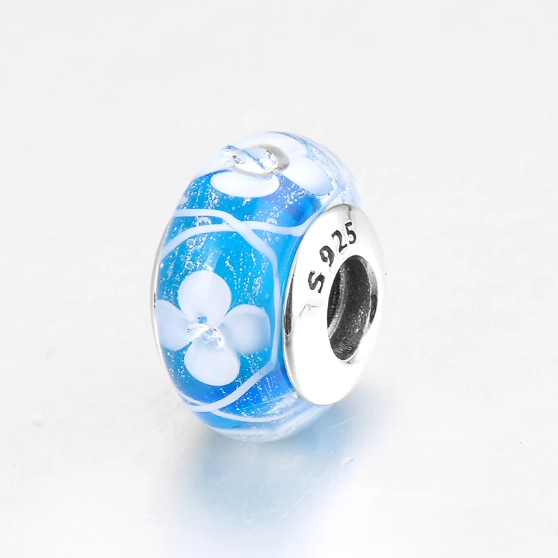 Цветок в пасторальном стиле серебро 925 пробы мерцание тонкие искусственные