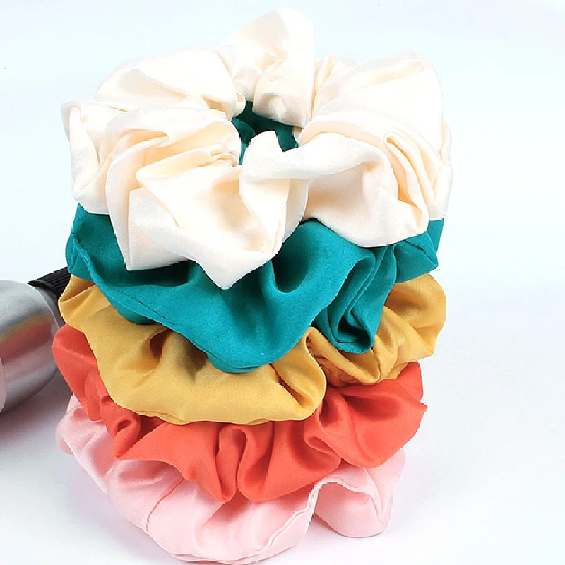 Solid Color Silk like Scrunchie Hairbands Hair tie Accessories Satin Stretch Ponytail Holders Handmade Gifts |