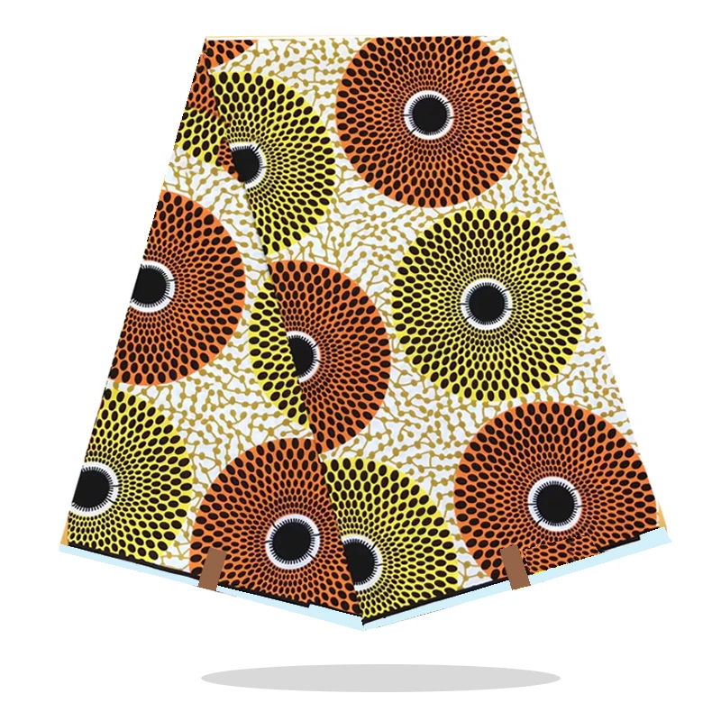 

Veritable High Quality Cotton Fabric 100%Breathable Real African Ankara Wax Block Prints Fabric 6 Yards For Party Dress RV12-88