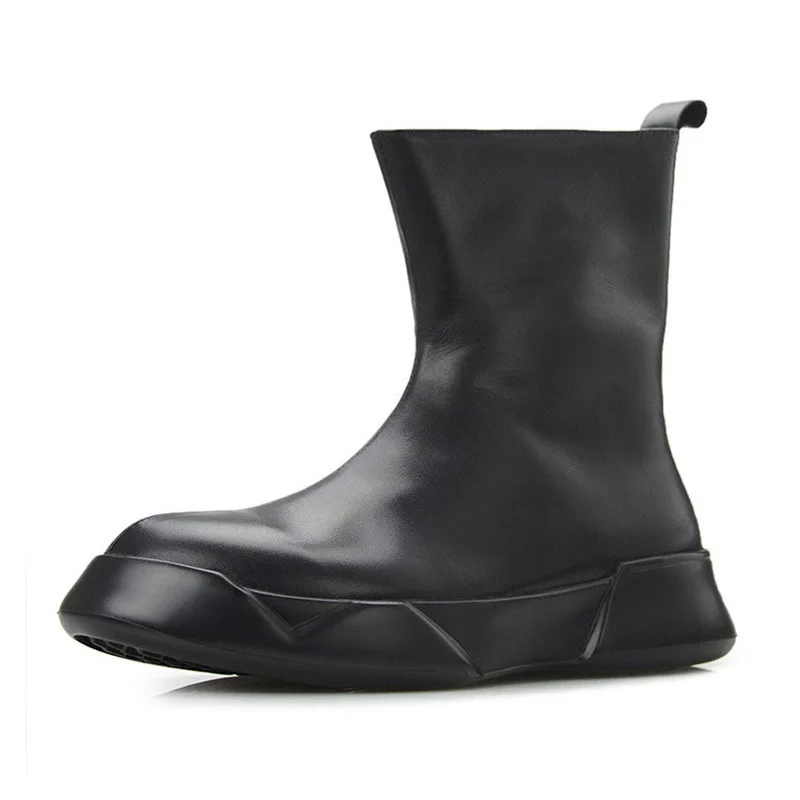

Autumn New Arrival Men Shoes Side Zipper Breathable Genuine Leather Boots Punk For Men Army Boots Round Toe Black Free Shipping