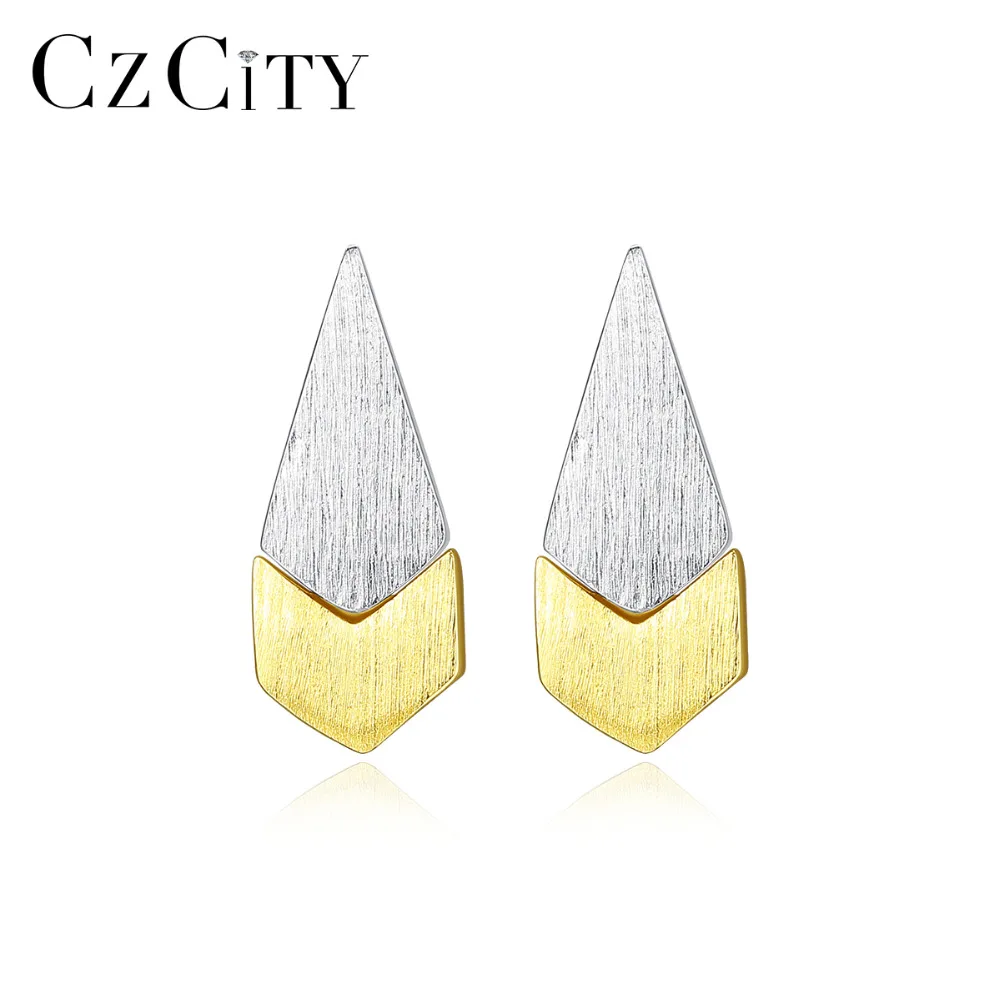 CZCITY кисточки твердая 925 пробы серебристый веер в форме сердца серьги со шпилькой