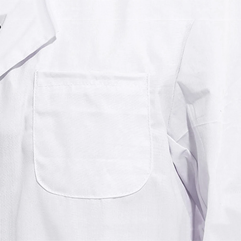 

Women Anti Dust Short Sleeves Buttons 3 Pockets Slim Lab Coat Doctor Workwear