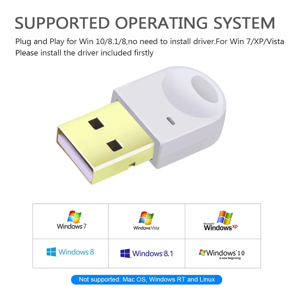 Rovtop CSR 4,0 беспроводной usb-адаптер Bluetooth ключ музыкальный приемник для ПК компьютер ноутбук мини беспроводной Blutooth