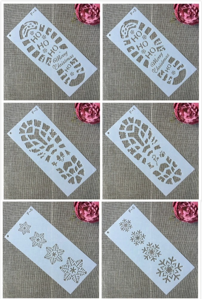 

6Pcs/Set 30cm Snowflake Footprint Shoes DIY Layering Stencils Painting Scrapbook Coloring Embossing Album Decorative Template